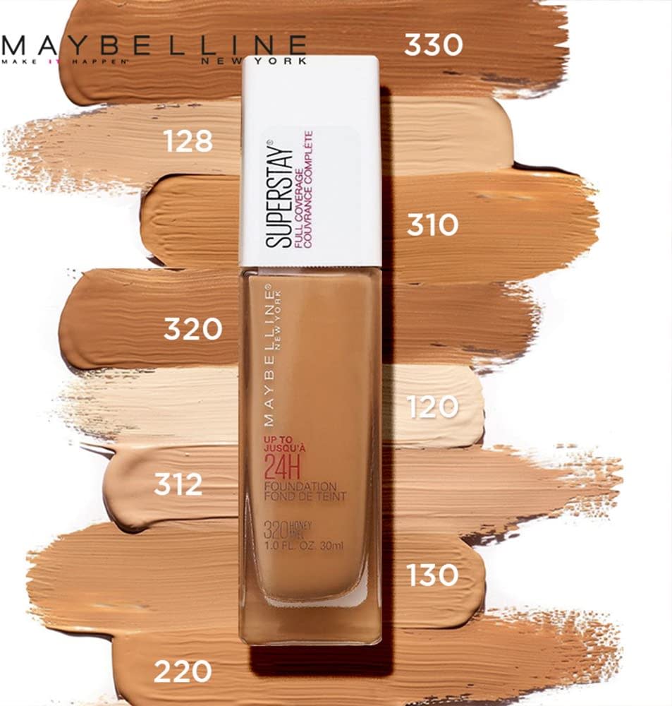 Maybelline Base de Maquillaje Superstay, Full Coverage, 128 Warm Nude, 30 ml/Amazon.com.mx