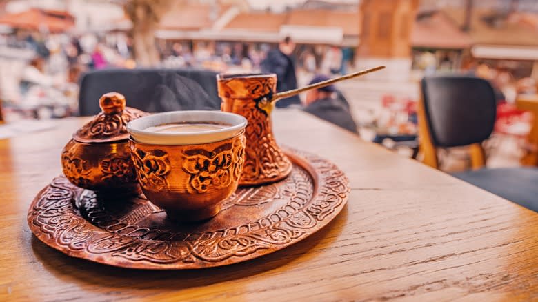 Bosnian coffee setup