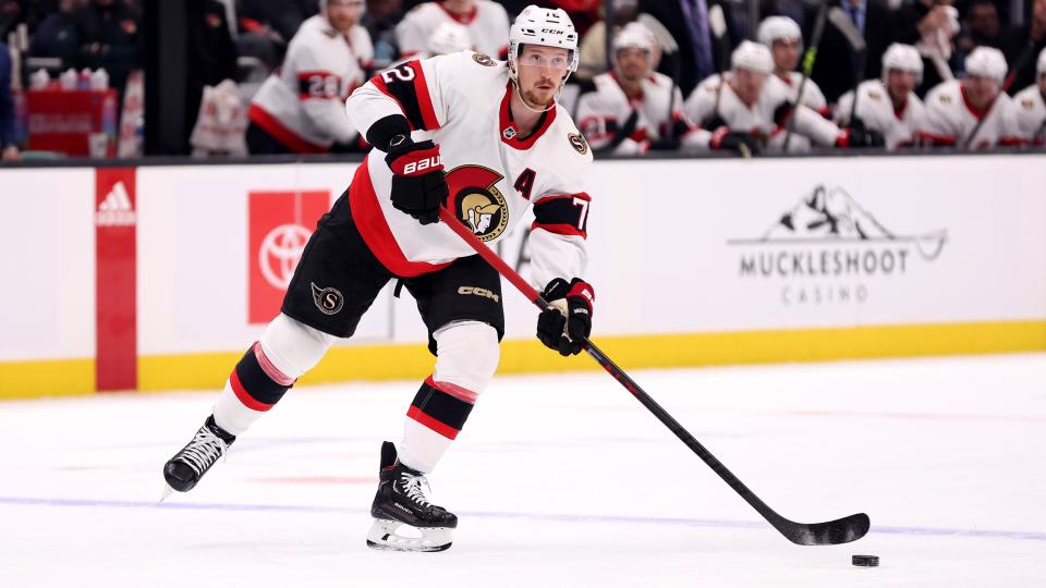 Thomas Chabot shouldered a massive workload on Monday in an NHL preseason game. (Getty Images)