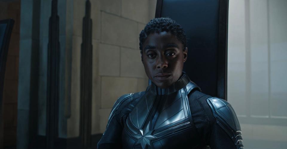 Lashana Lynch as a variant of Captain Marvel in "Doctor Strange in the Multiverse of Madness."