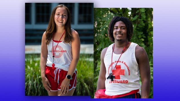 Daria Maya (left) and Kristopher Jenerette both work as lifeguards. Maya works in Westport, Connecticut, and Jenerette is in Philadelphia.