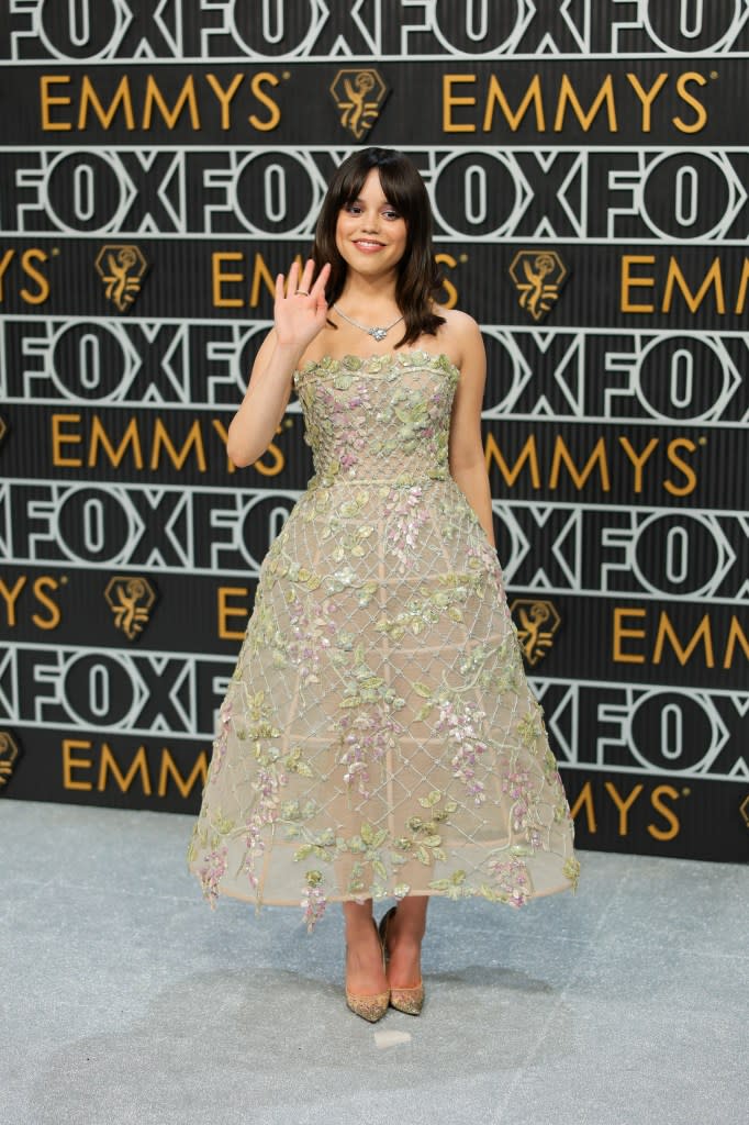 Jenna Ortega attends the 75th Primetime Emmy Awards at Peacock Theater on January 15, 2024 in Los Angeles, California.