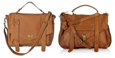 Left: Mossimo's $35 bag. Right: The Proenza Schouler $1,595 original.