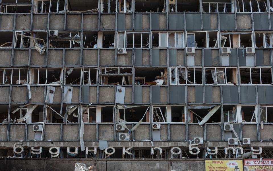 A heavily damaged office building in Vinnytsia - Alexey Furman/Getty Images