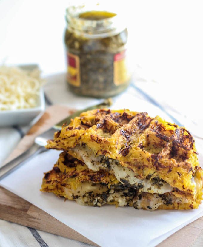 Spaghetti Squash Waffle Grilled Cheese