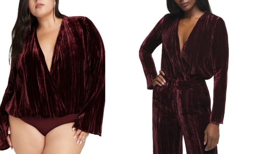 Good American Velvet Long Sleeve Wrap Bodysuit - Nordstrom. $47 (originally $119)