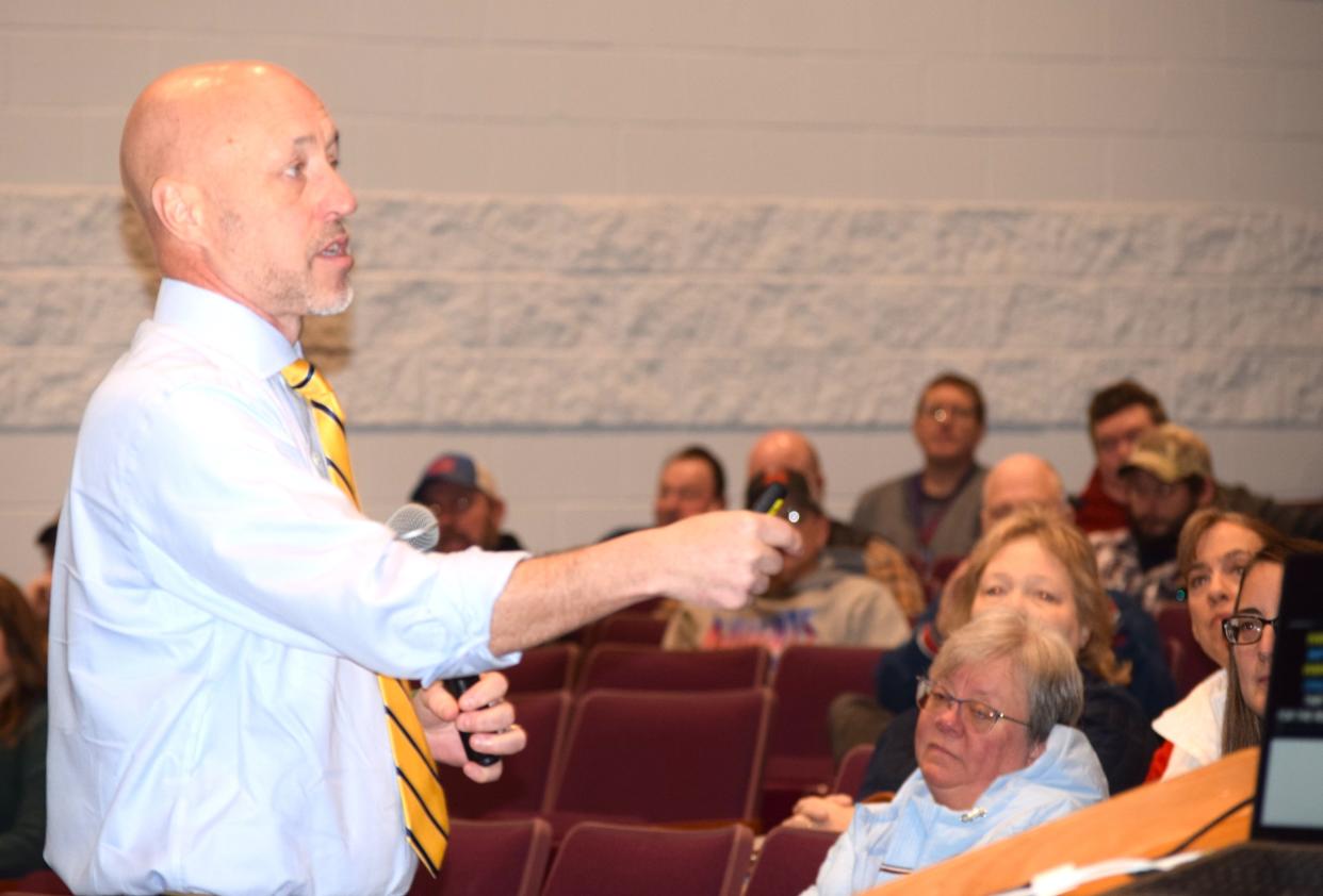 Former National Superintendent of the Year Dr. Joe Sanfelippo presented an in-service program for teachers at West Holmes, delivering an message emphasizing they should note take for granted their self worth.