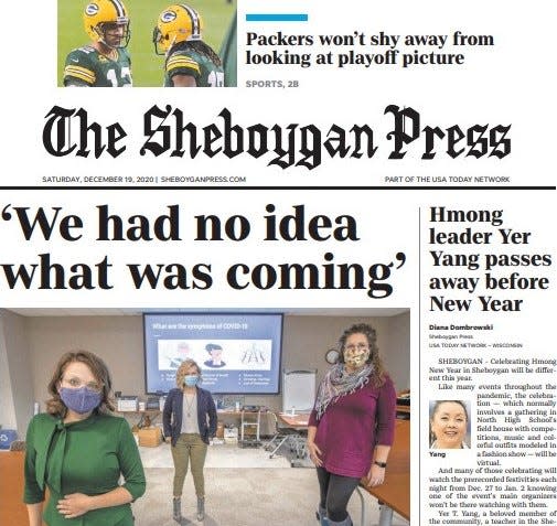 Cropped image of the cover of the Dec. 19, 2020, Sheboygan Press.