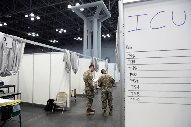 Phase 2 of the Javits New York Medical Station at the Jacob K. Javits Convention Center during the coronavirus disease (COVID-19) outbreak in Manhattan, New York City