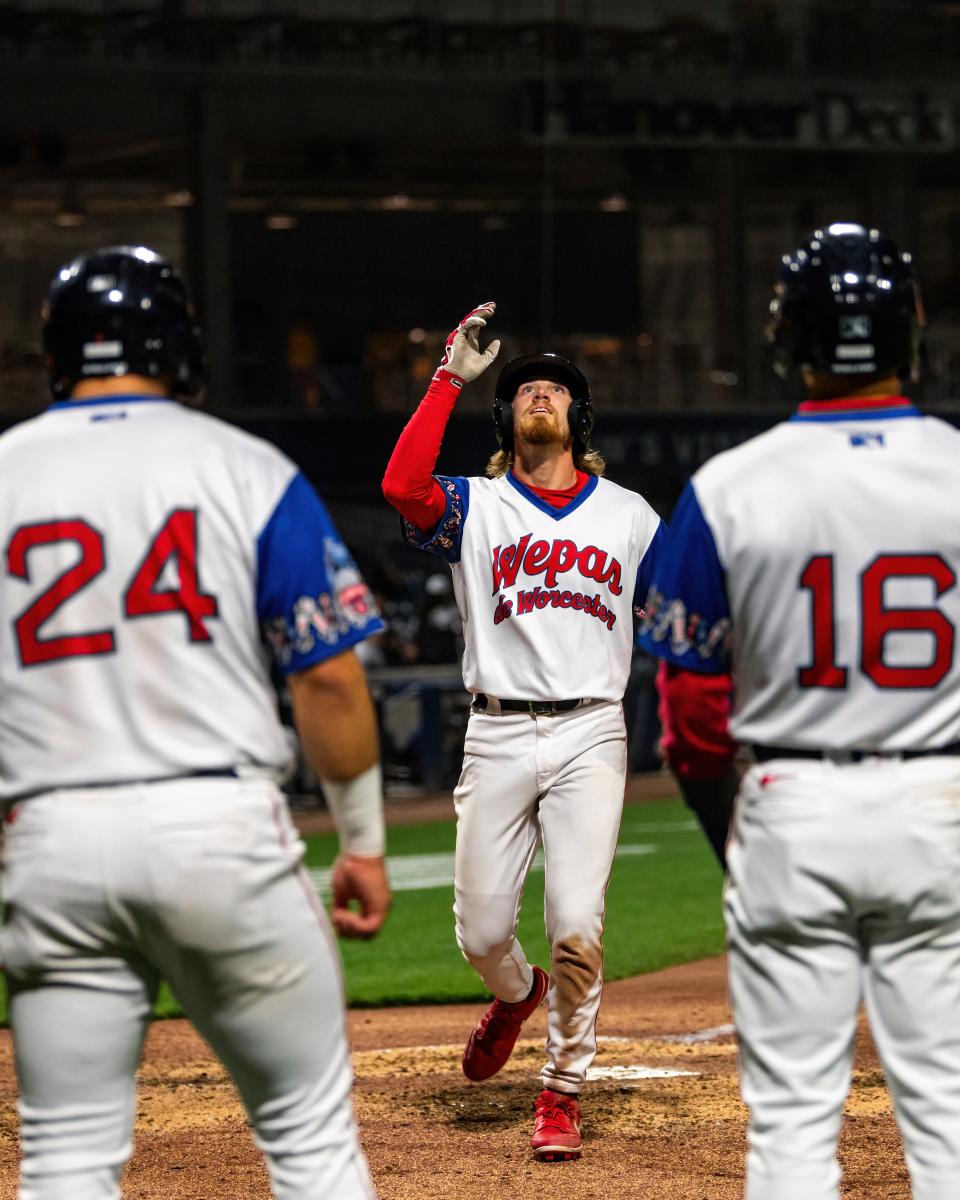 After being called up to the Worcester Red Sox last week, Karson Simas hit his first Triple-A home run during the WooSox' win over the Lehigh Valley IronPigs on Tuesday at Polar Park.