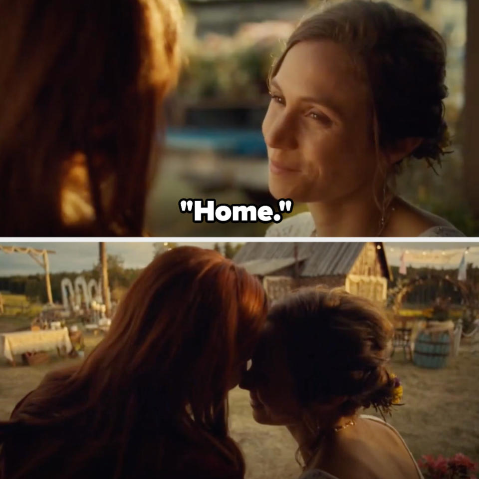 Waverly says "home" and touches her forehead to Nicole'