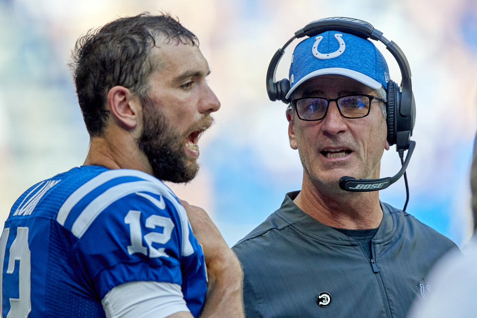 Andrew Luck defended Frank Reich's overtime decision to go for it on fourth-and-4. (Getty Images) 