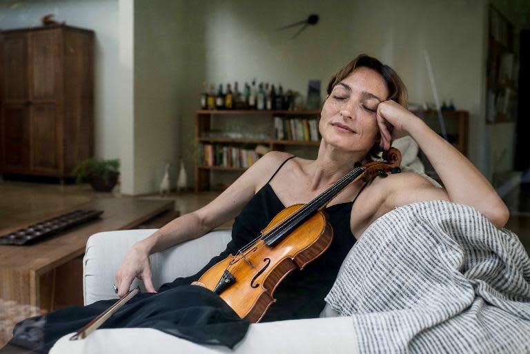 This picture taken on May 30, 2013, shows a portrait of Italian violinist Sara Michieletto in Jakarta