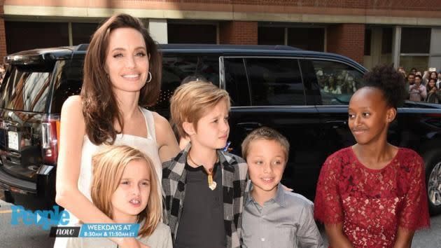 Family Fun! Angelina Jolie Steps Out With 5 of Her 6 Kids to the Toronto Film Festival. Source: Getty.