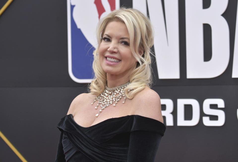 Jeanie Buss arrives at the NBA Awards.