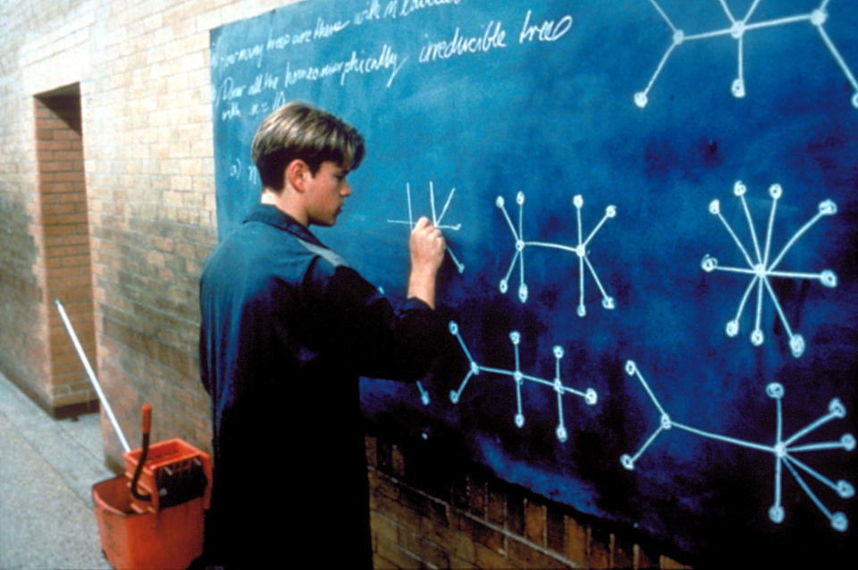 Matt Damon drawing an equation in "Good Will Hunting"