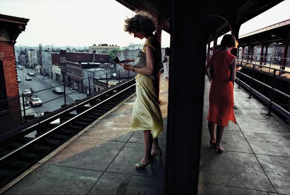 Taken as part of his Subway series, Bruce Davidson’s image of the elevated M line at the Myrtle Avenue-Wyckoff Avenue stop in Bushwick, Brooklyn, in 1980, was a “delicate moment” caught in the wind.