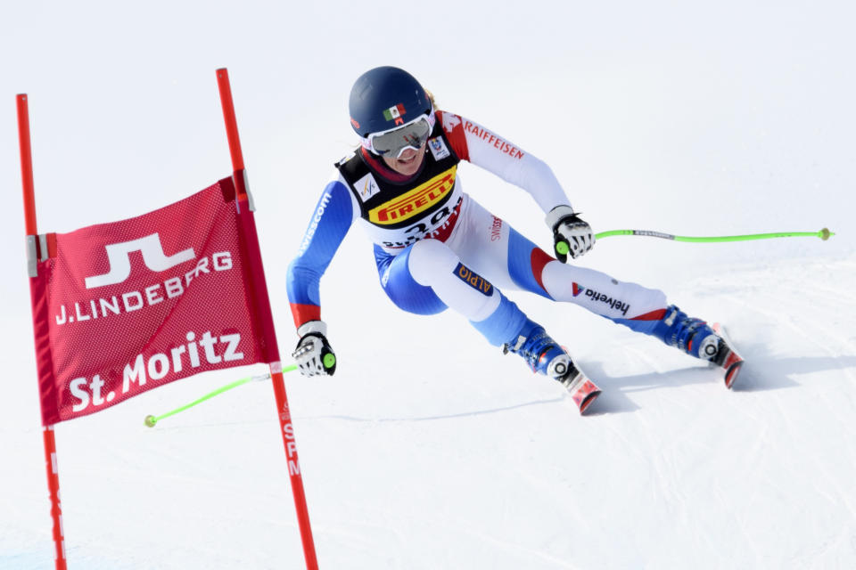 Sarah Schleper, compite para México en el Mundial de Esquí Alpino en Suiza, 2017. / Foto: AP