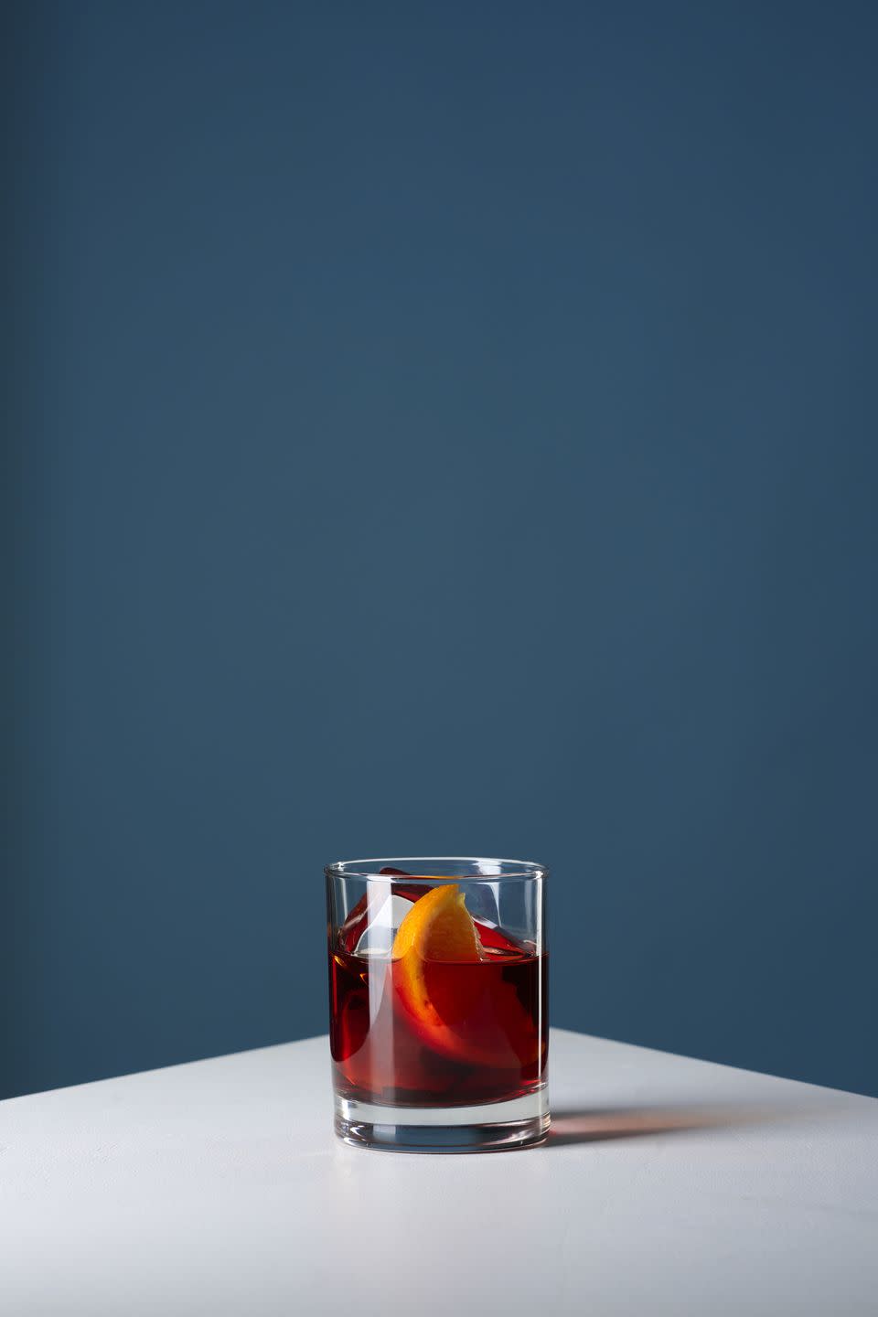 negroni cocktail on white table