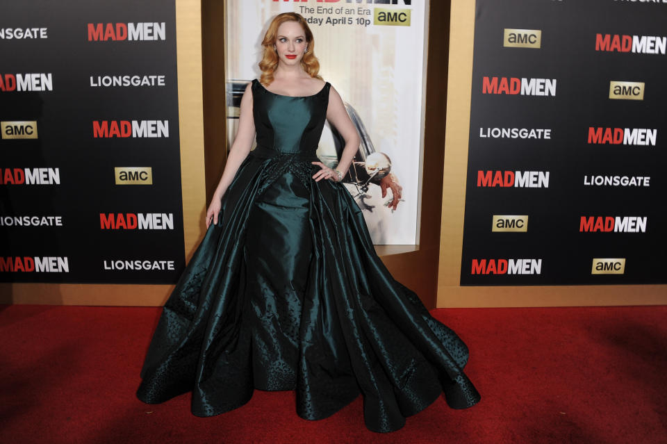 Christina Hendricks at the Black and Red Ball in celebration of the final seven episodes of "Mad Men" in Los Angeles on March 25, 2015.