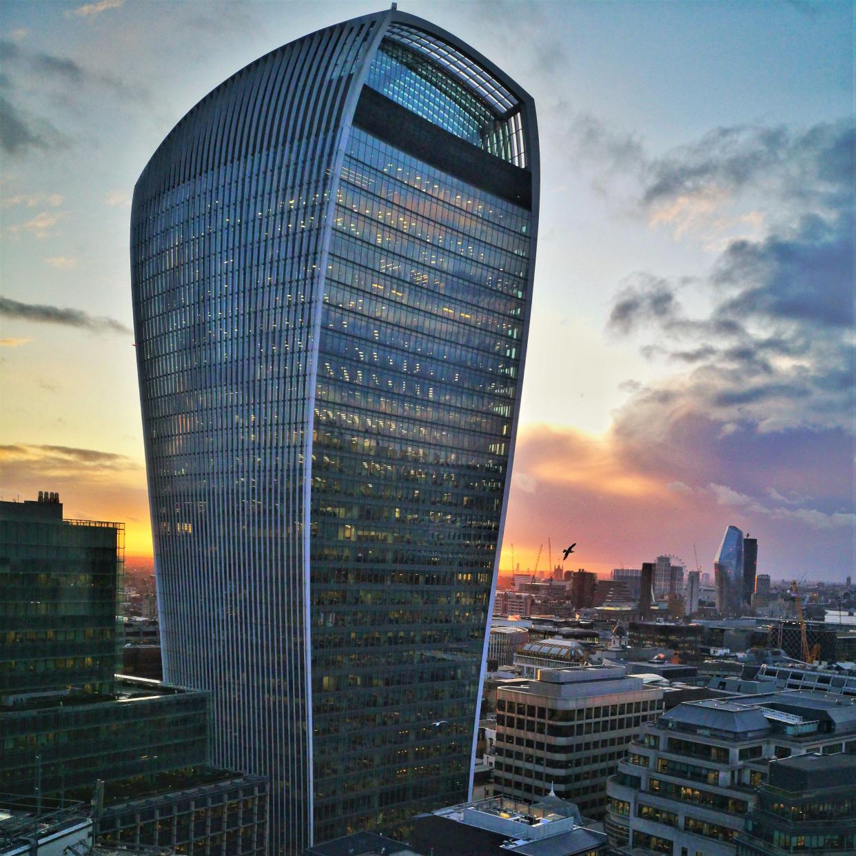 The Walkie Talkie building - 20 Fenchurch Street, viewed from the Roof Garden at 120 Fenchurch Street