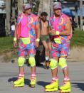 <p>Double take! <a href="https://people.com/movies/actors-and-their-stunt-doubles-photos/" rel="nofollow noopener" target="_blank" data-ylk="slk:Gosling and his stunt double;elm:context_link;itc:0;sec:content-canvas" class="link ">Gosling and his stunt double</a> were spotted in action while filming in Venice, California. </p>