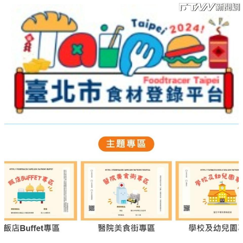「臺北市食材登錄平台」被議員批評做半套。（圖／衛生局官網）