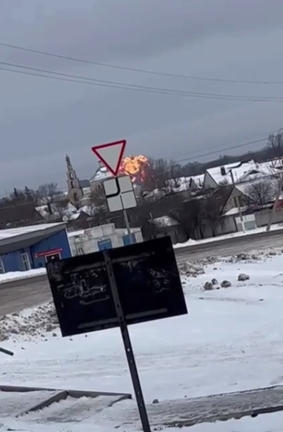 Video footage appeared to show a huge fireball at the scene