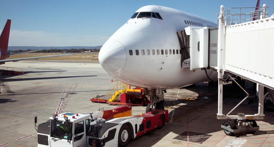 Plane on tarmac. 