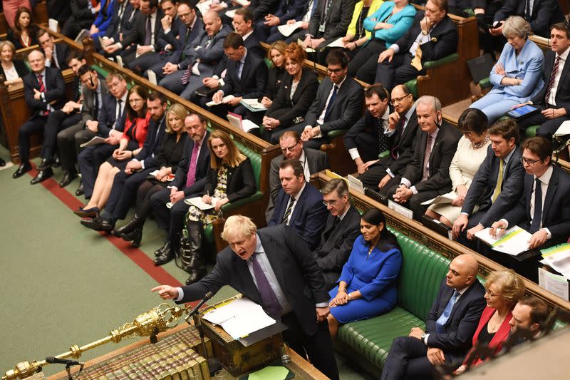 Prime Minister's Questions session in Parliament in London