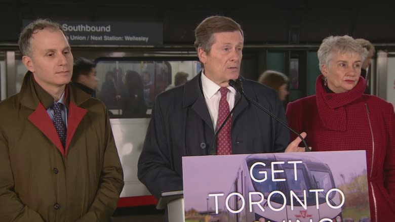 Mayor says Ontario must step up if Toronto is to get downtown relief line