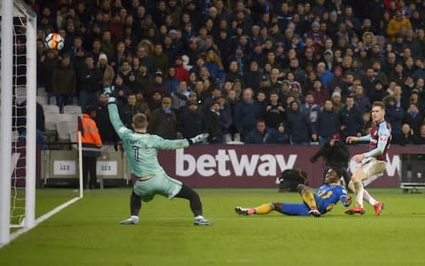 Toni Martinez wastes a late chance in normal time - Credit: Arfa Griffiths/West Ham United via Getty Image