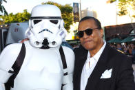 <p>Billy Dee Williams, who played Lando Calrissian in two of the original films in the series, arrived at the Los Angeles premiere. (Photo: Steve Granitz/WireImage)</p>