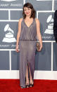 <b>Neyla Pekarek</b><br> <b>Grade: B</b><br> The leading lady of The Lumineers looked lovely in a silver David Meister dress, which she accessorized with peep-toes and a snakeskin clutch.