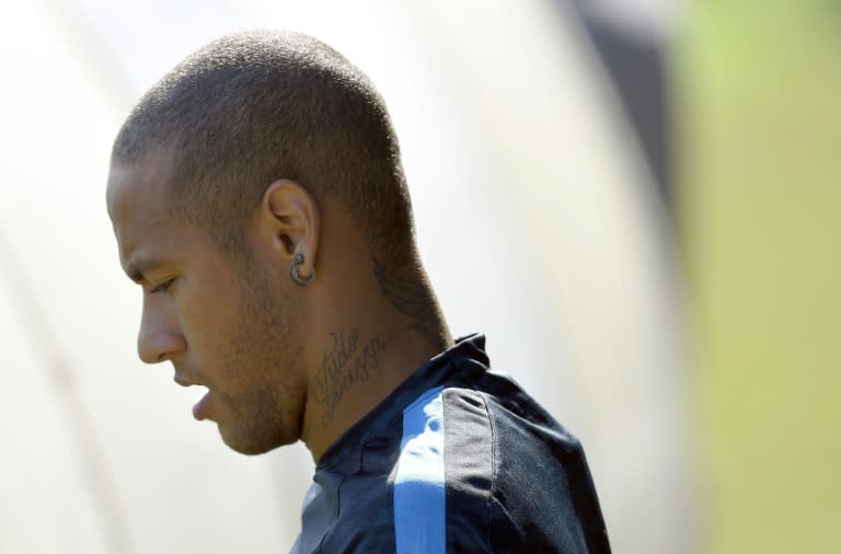 With two matches still left on his suspension, Neymar, pictured on September 28, 2015, will again be absent for Brazil's 2018 opening qualifiers against Chile and Venezuela