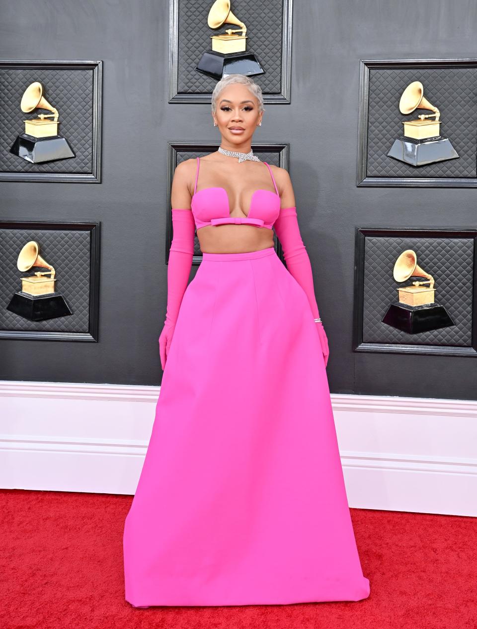 Saweetie at the 2022 Grammy Awards.