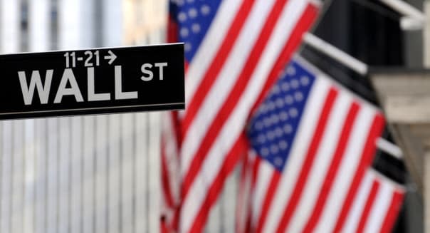 "wall street" sign in focus ...