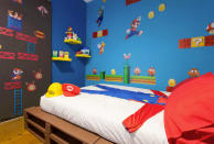 <p>Down to the Super Mario-themed bed sheets. </p>