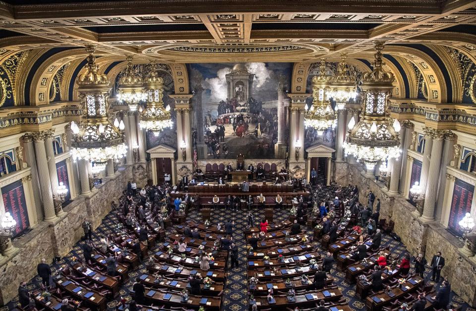 The House chamber at the state Capitol in Harrisburg is shown in this undated photo.