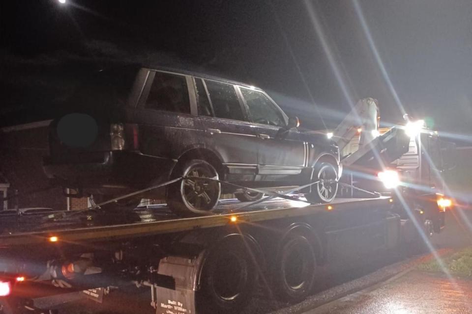 A Range Rover seized by police after a roadside stop in Whitby i(Image: North Yorkshire Police)/i