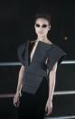 <p>Creepy AF eye make-up and strange, structured body armour were hard to miss at the Gareth Pugh show. [Photo: PA] </p>