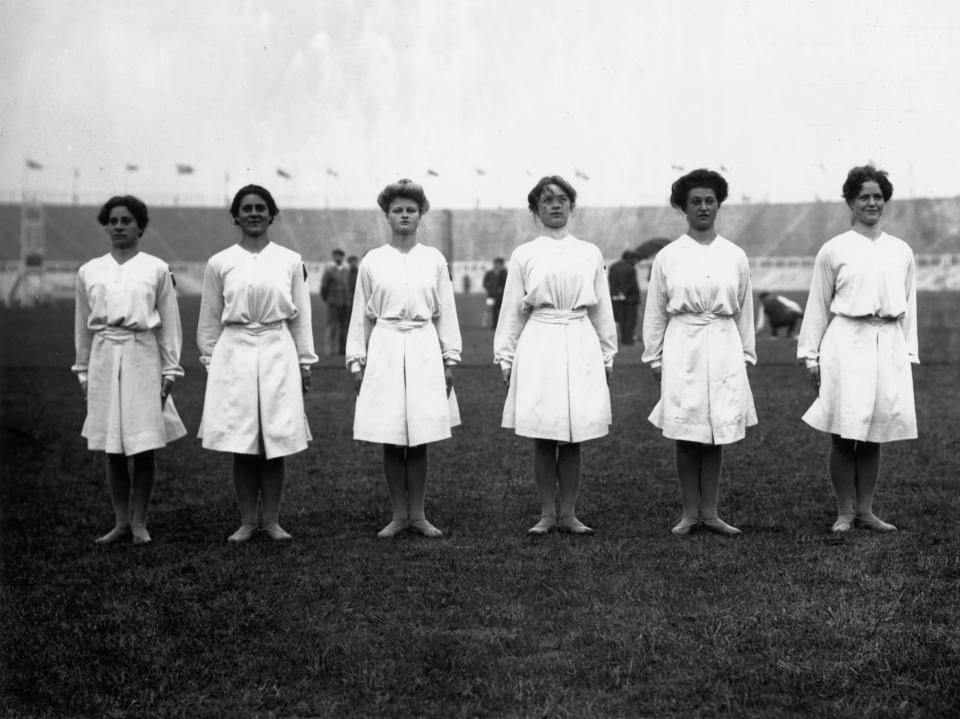 Danish gymnasts team at the London Olympics, 1908 (Getty Images)