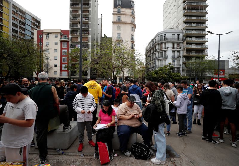 FILE PHOTO: In land of Maradona and Messi, fans go wild for World Cup stickers