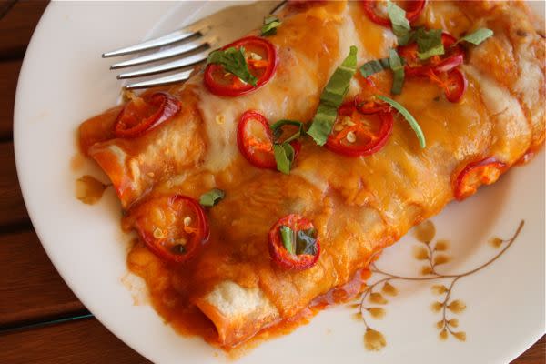 Black Bean and Pepper Enchiladas