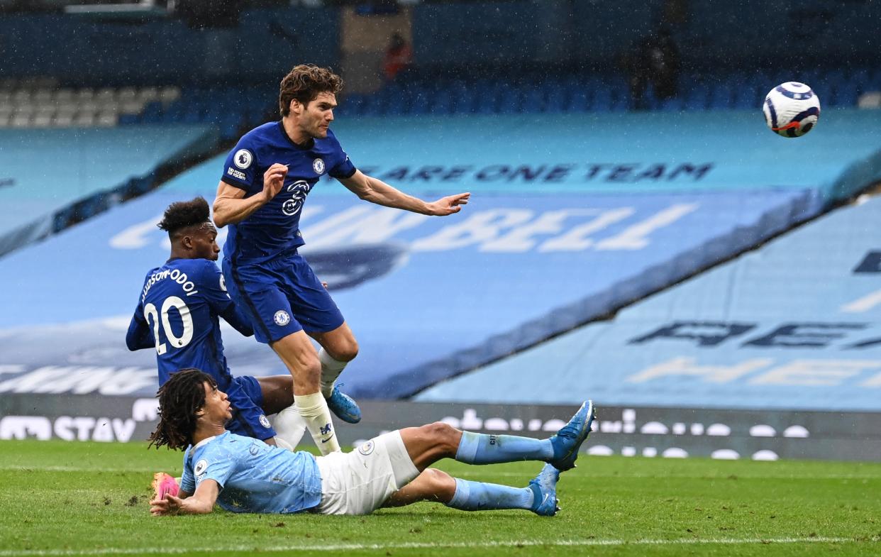 Marcos Alonso of Chelsea scores  (Getty)