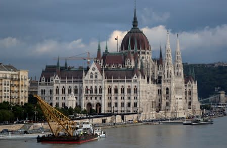 Ship accident on the Danube river in Budapest