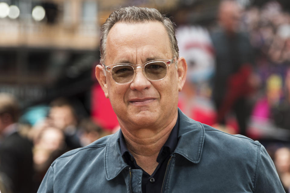 Actor Tom Hanks poses for photographers upon arrival at the screening for 'Toy Story 4' in London, Sunday, June 16, 2019. (Photo by Joel C Ryan/Invision/AP)