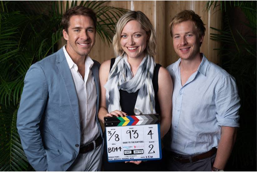 Georgina Haig and Hugh Sheridan pose for Back To The Rafters