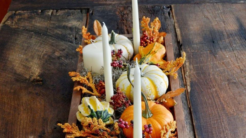 thanksgiving centerpiece pumpkin planter