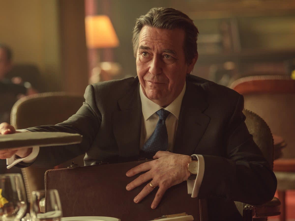 Ciarán Hinds as Sir Martin Angelis in ‘Treason’  (Courtesy of Netflix )